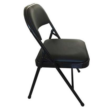 Black Leather Foldable Study Office Chair image 8