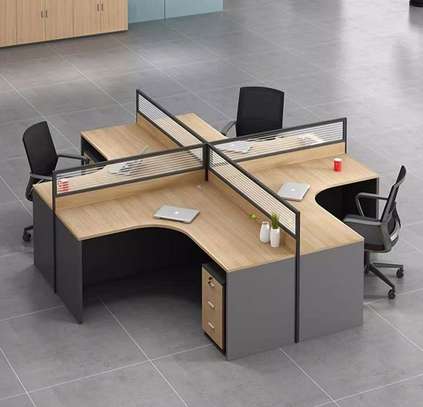 Curved 4 Way Office Workstation Desk image 13