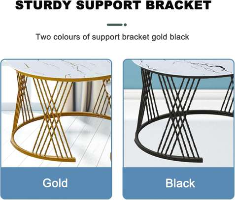 Nesting Coffee Table: 2-in-1 Marble Top, Gold Frame image 6