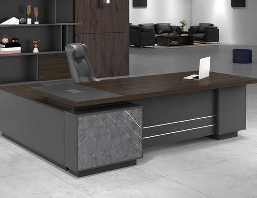 Office Desk: 180CM Luxurious Dark Wood Office Desk image 2