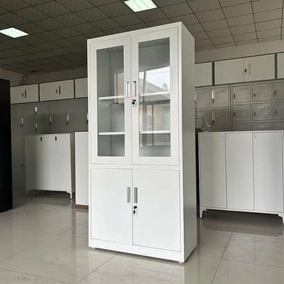 Modern Steel Storage Cabinet with Shelves image 7
