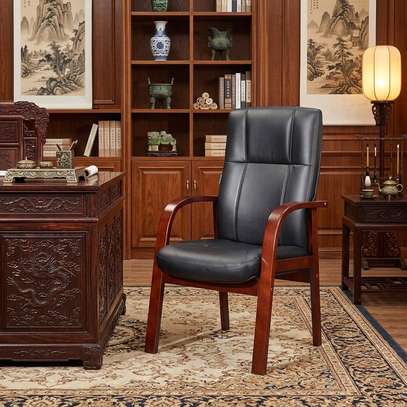 Black Leather Executive Visitor Chair image 3