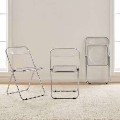 Armless Clear Foldable Plastic Chair image 5