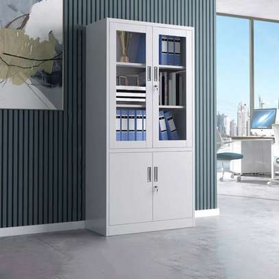 2-Door metallic office storage cabinet image 2