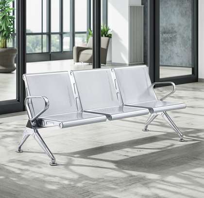 Heavy Duty 3 Seater Metal Office Bench image 3