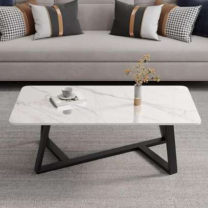 Rectangular Marble Top Living Room Coffee Table image 4