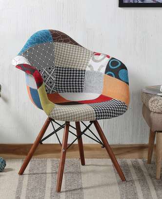Dining Chair; Fabric Patchwork Dining Chair image 3