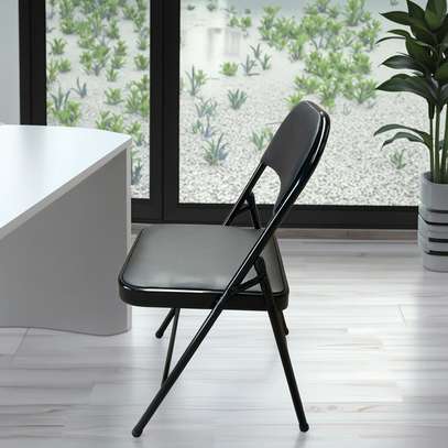 Office Chair: Ergonomic Folding Metal Outdoor Armless Chair image 3