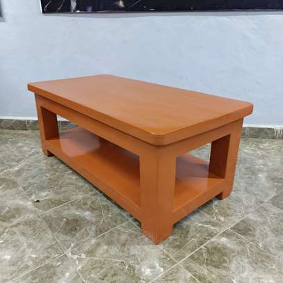 Coffee Table: Hollyhock Wood Table, Sleek Mahogany Finish image 4