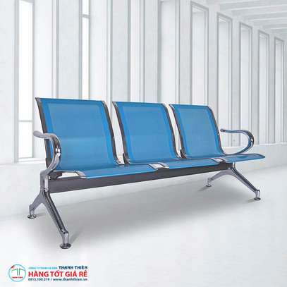 Benches: Heavy-Duty Public Seating – Blue Metal Bench image 3