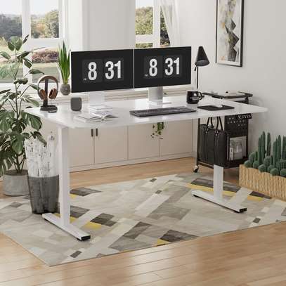 White Adjustable Standing Desk image 4