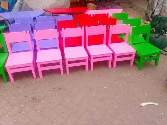 Colorful Kids Table Set Hexagonal 6 Chairs Foldable image 14