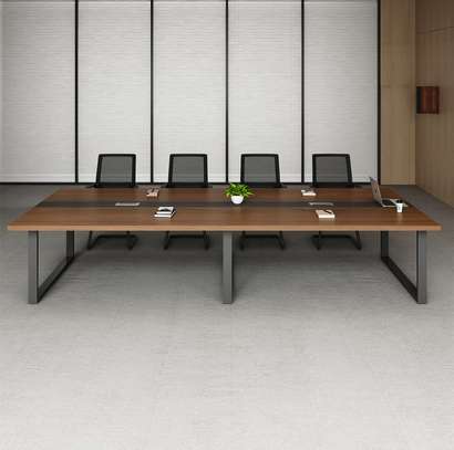 Metal Frame Wooden 2.4m Modern Office Conference Table image 12