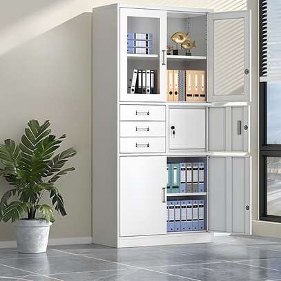 2-Door metallic office storage cabinet with safe image 4