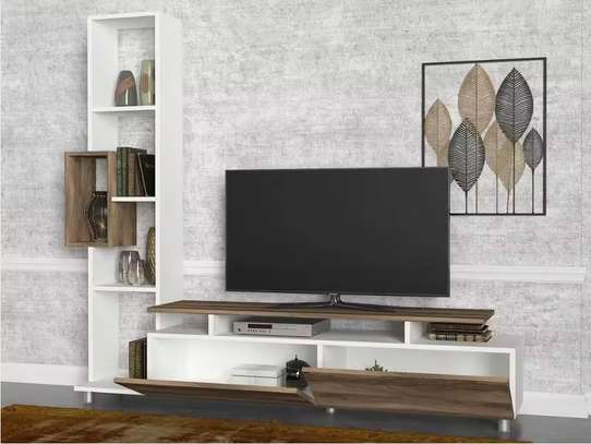 TV Stand; Wooden Living Room TV Stand with Storage image 2