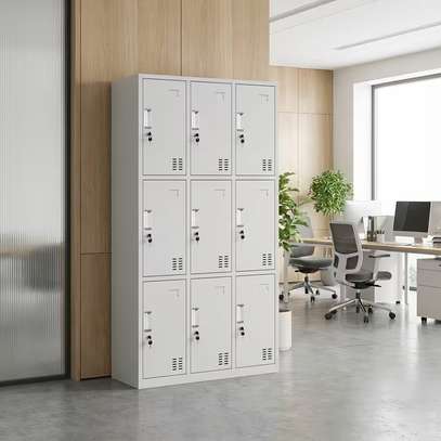 Office Cabinet : Metallic 9-Locker Office Filing Cabinet: image 7