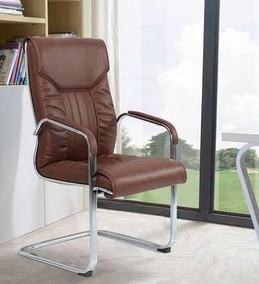 Office Chair: Leather Ergonomic Comfortable Waiting Chair image 5