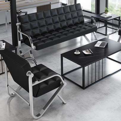 5 Seater Modern Leather Executive Waiting Sofas image 8