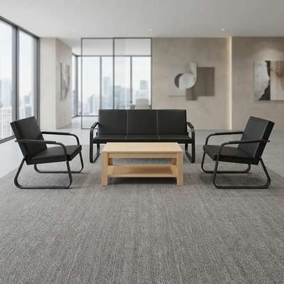 Leather Reception 5 Person Office Sofa image 7
