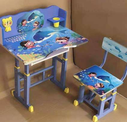 Kids Furniture; Blue Kids Desk Chair Set image 3