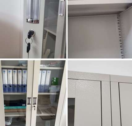 Office Cabinet: Full Glass White Office Cabinet In Rongo image 6