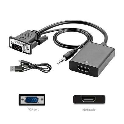 VGA to HDMI Adapter Converter Powered 1080p with Audio image 2
