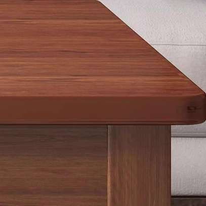 Coffee Table; Rectangle Wooden Red Coffee Table image 3