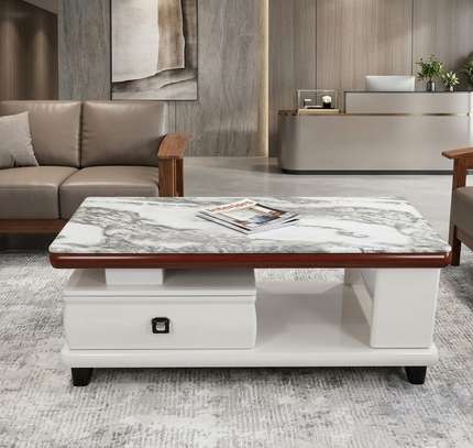 Coffee Tables : Marble-Top Rectangular Coffee Table image 4