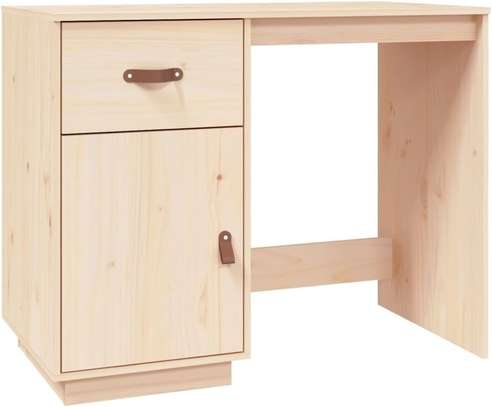 Office Desk: Small Office Table With 3-drawers & Leg Space image 3