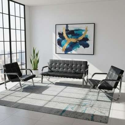 5 Seater Modern Leather Executive Waiting Sofas image 10