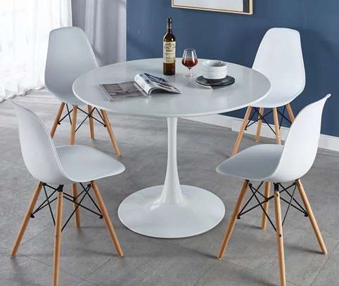 Dining Table; Round Finish Dining Table image 5