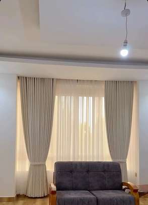 Elegant Neutral Beige Curtains with Sheer Inner Panels image 4