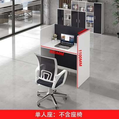Office Table: Modern Reception Desk With White Baffle image 3