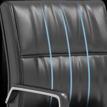 Office Chairs: Non-Rolling Leather High-back Office Chair image 5