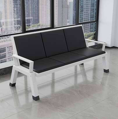 Leather Reception 3-Link Office Bench image 8
