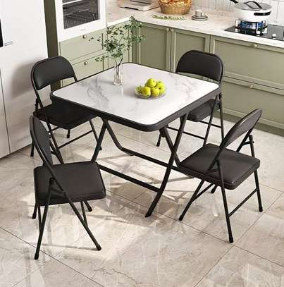 Office chair: Black leather foldable suty chair image 5