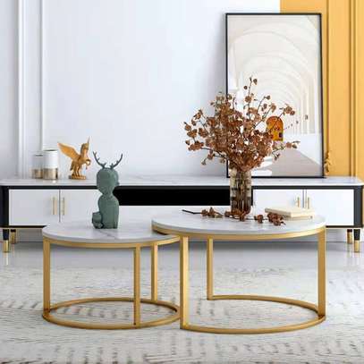 Coffee Table; Marble Nesting Coffee Table in Kemera image 4