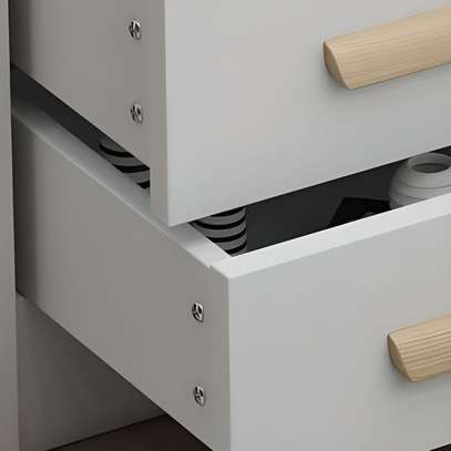 Dressers: White Vanity Dressing Table With Sliding Mirror image 4