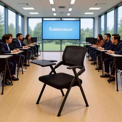 Foldable Chair : Black Foldable Office Chair In Sondu image 2