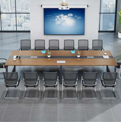 Metal Frame Wooden 2.4m Modern Office Conference Table image 5