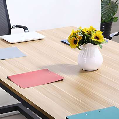 Conference tables: 2400mm meeting table with metal legs image 3