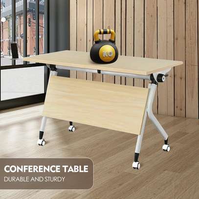 Brown Foldable Conference Meeting Table image 3