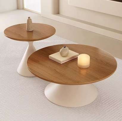Wooden Home Office Coffee Table Set image 2