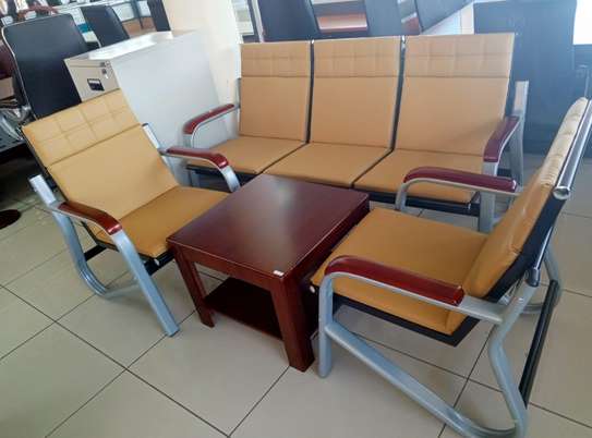 Meeting 5 Person Leather Office Sofa image 8