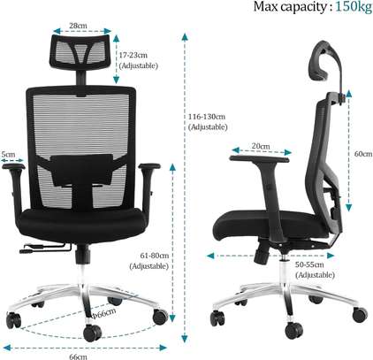 Office seats: Office mesh chair with lumbar support image 4