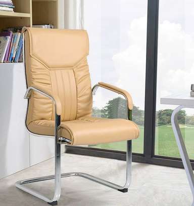 Office Chair: Leather Ergonomic Comfortable Waiting Chair image 4
