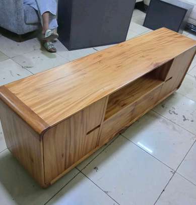 Wooden TV Stand with slated Doors and Drawers image 9