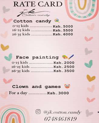 Cotton candy,face painting and clown services image 6
