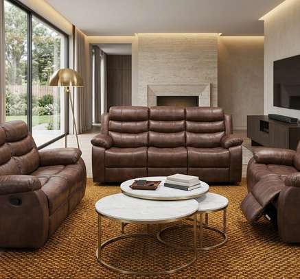 Sofas : 6-Seater Leather Reclining Sofa image 4