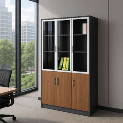 3-Door Wooden Office Cabinet image 2